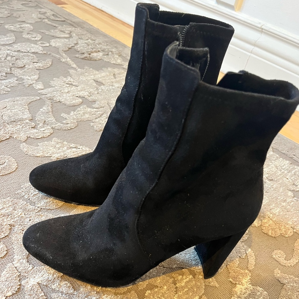 Aldo black suede boots.